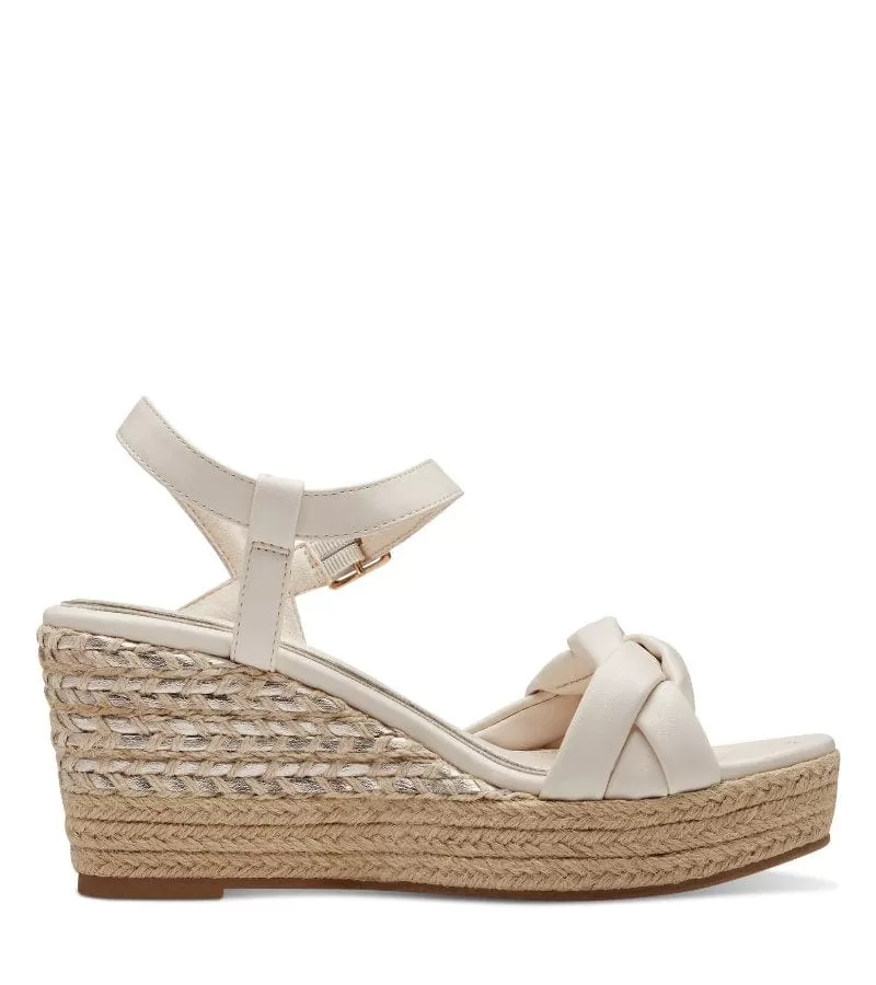 Marco Tozzi Womens Cream Woven Wedge Summer Sandal - 2-28353-42