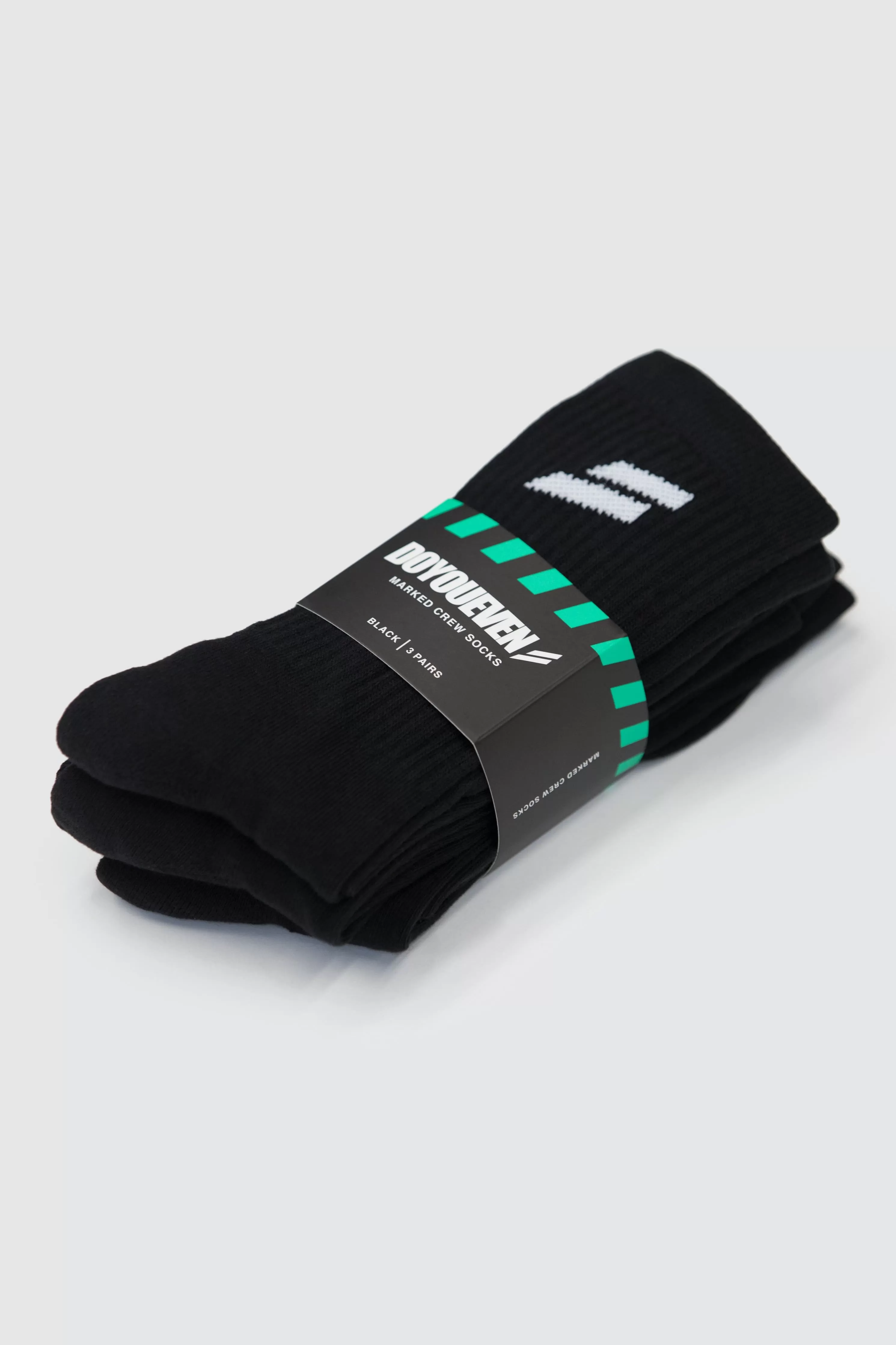 Mark Crew Socks 3pk - Black