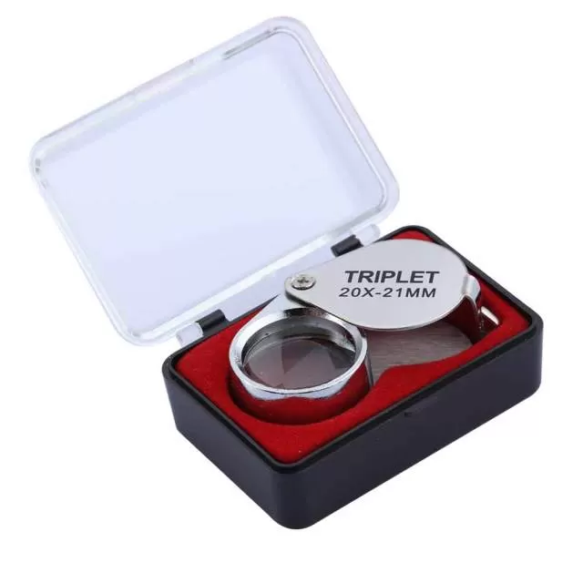 Metal Jewelry Magnifying Glass Jewelers Eye Tool Jewellery Folding Loupe Glass Lens Magnifying Triplet Glass Jewelry Diamond