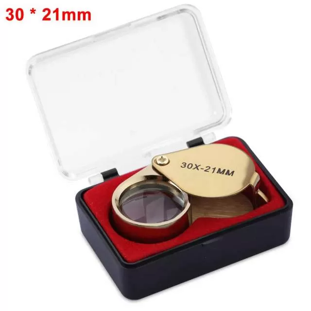 Metal Jewelry Magnifying Glass Jewelers Eye Tool Jewellery Folding Loupe Glass Lens Magnifying Triplet Glass Jewelry Diamond