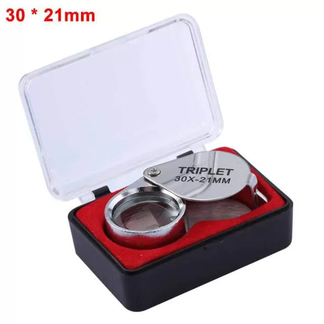 Metal Jewelry Magnifying Glass Jewelers Eye Tool Jewellery Folding Loupe Glass Lens Magnifying Triplet Glass Jewelry Diamond