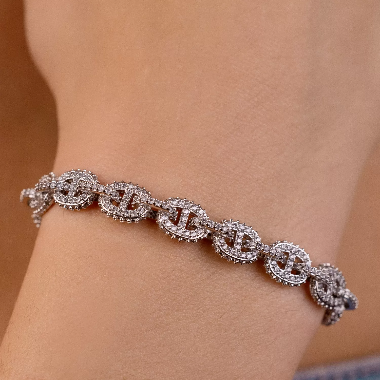 Micro Valentina Bracelet in White Gold