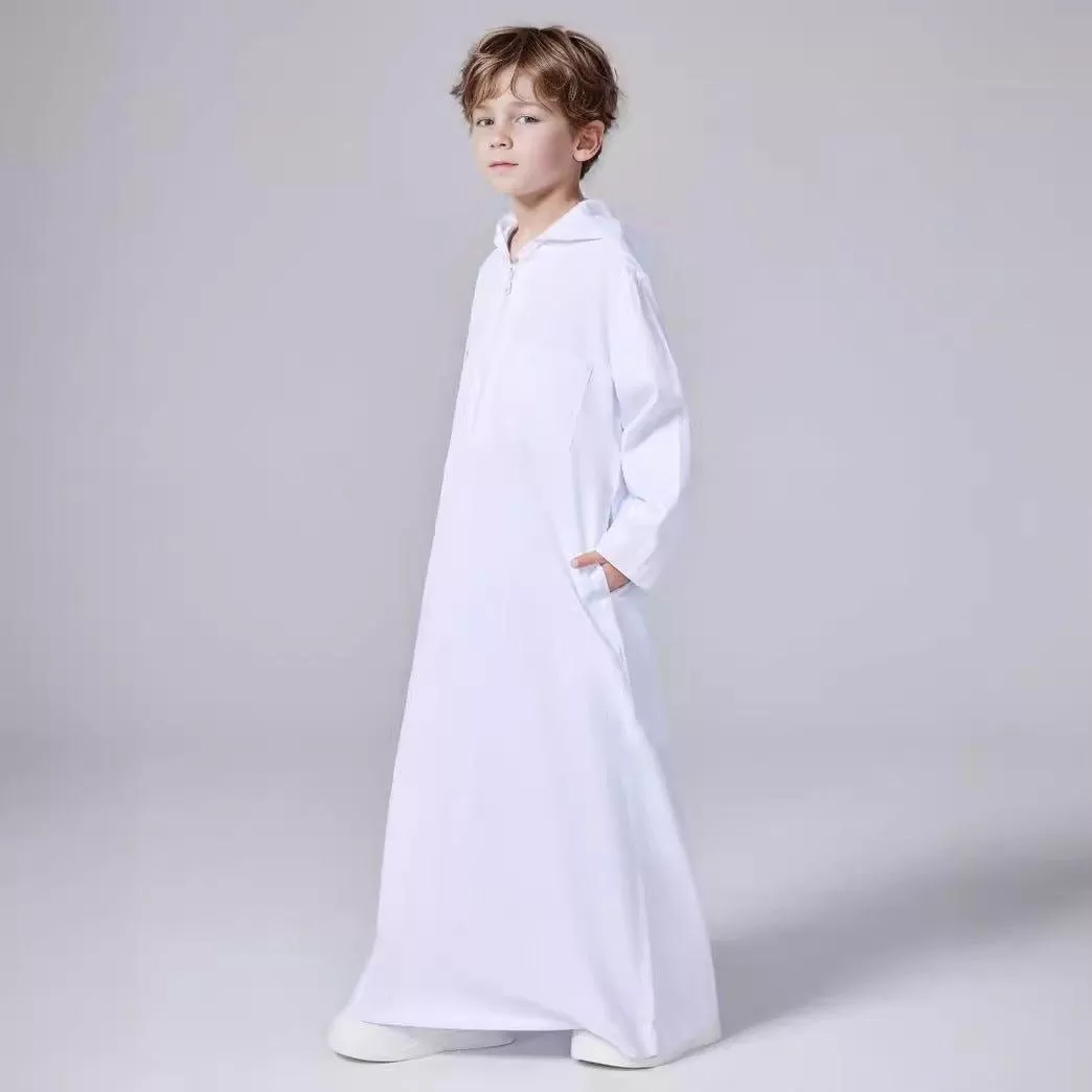 MKB008 Solid Color Hooded Kids Thobe