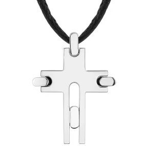 Modern Cross Pendant Necklace Stainless Steel