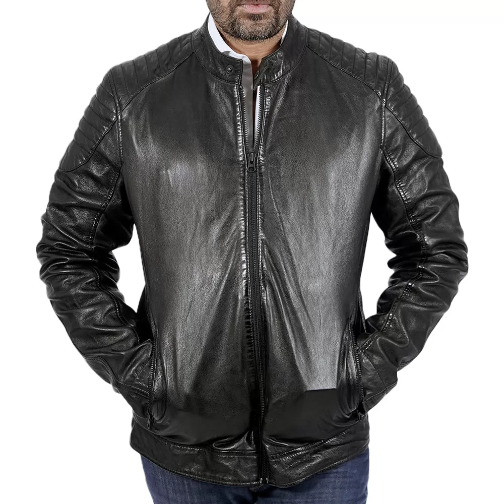 Moore Black Leather Jacket