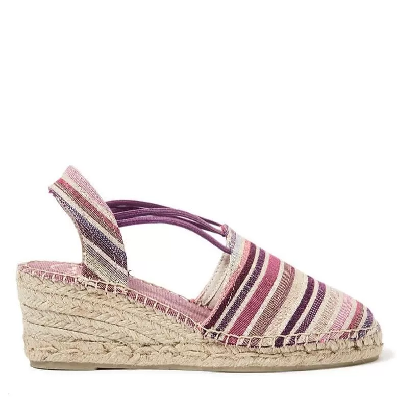 Multicolor Cotton Blend Wedge Espadrille for Women - Tania-MD