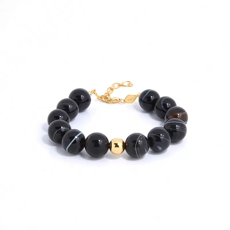 Natural Black Onyx Beaded Jewelry Set