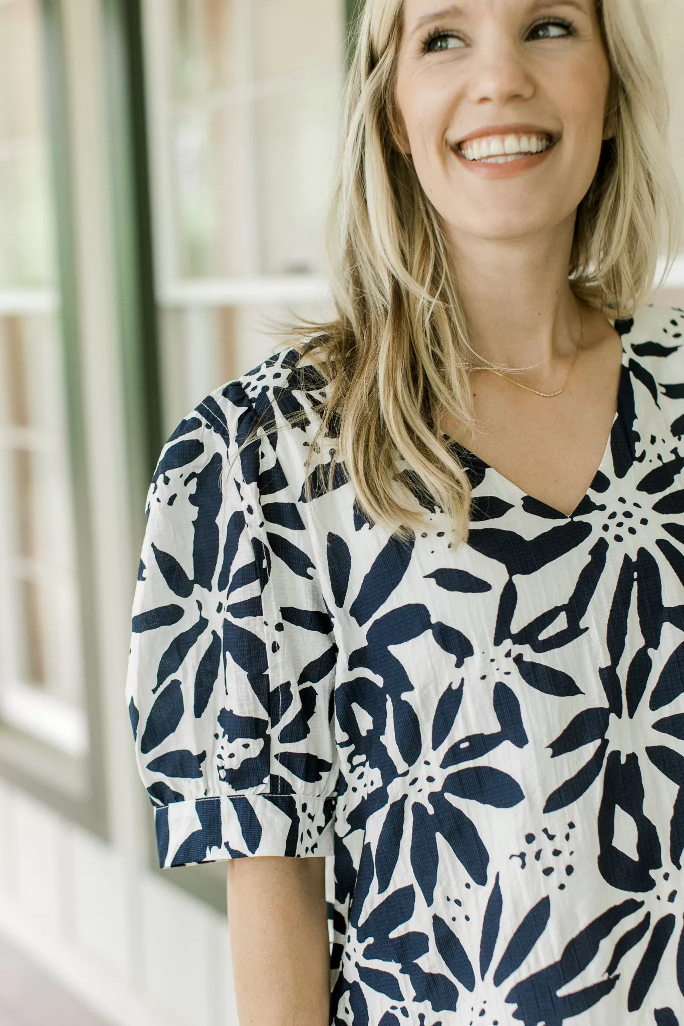 Navy Print Dress