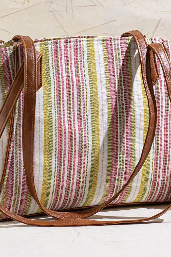 New Yorker Tote Bag - Pink brown