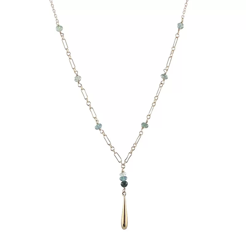 Ombre Tourmaline Droplet Necklace