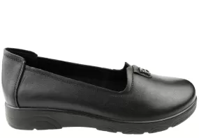 Pantofi casual, dama, FORMAZIONE 2351-01 negru, piele naturala