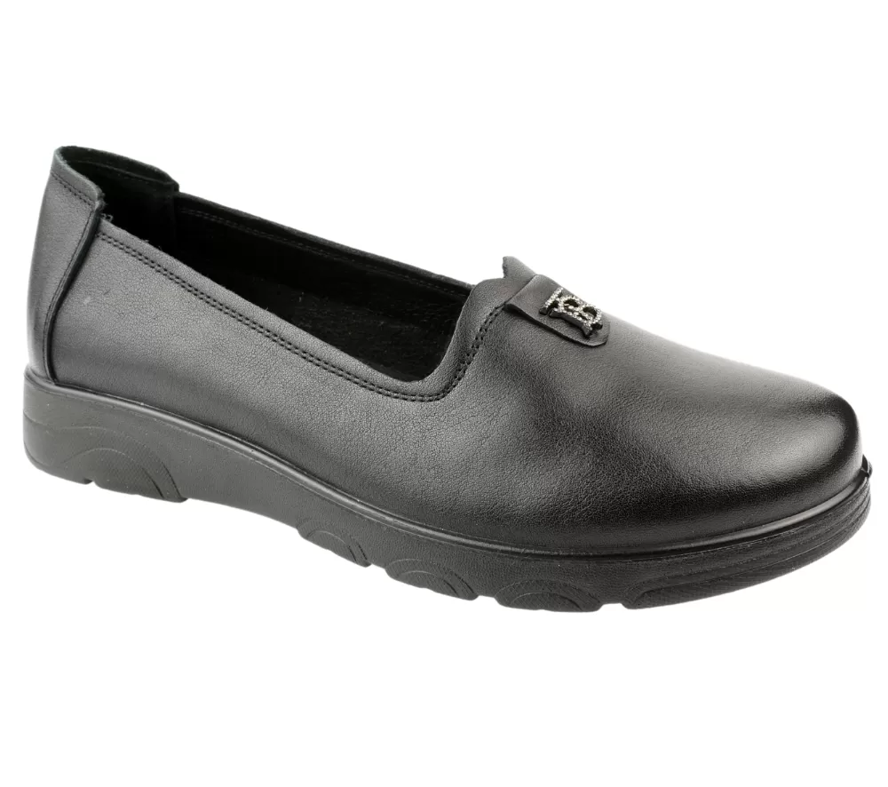 Pantofi casual, dama, FORMAZIONE 2351-01 negru, piele naturala