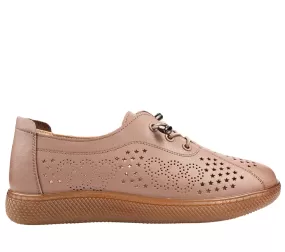 Pantofi casual, dama, PASS COLLECTION, M540011B taupe, piele naturala