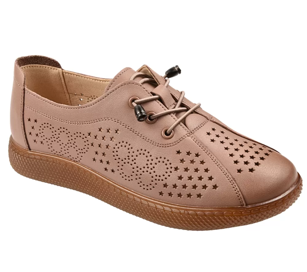 Pantofi casual, dama, PASS COLLECTION, M540011B taupe, piele naturala