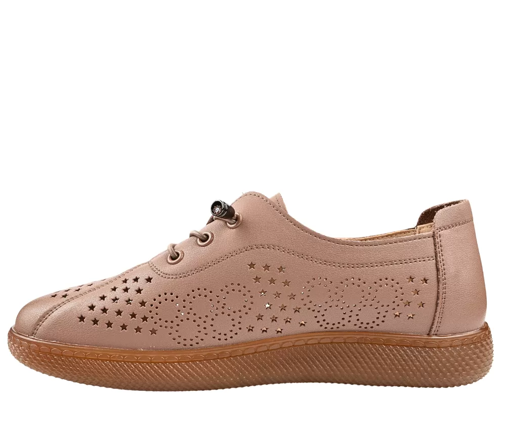 Pantofi casual, dama, PASS COLLECTION, M540011B taupe, piele naturala