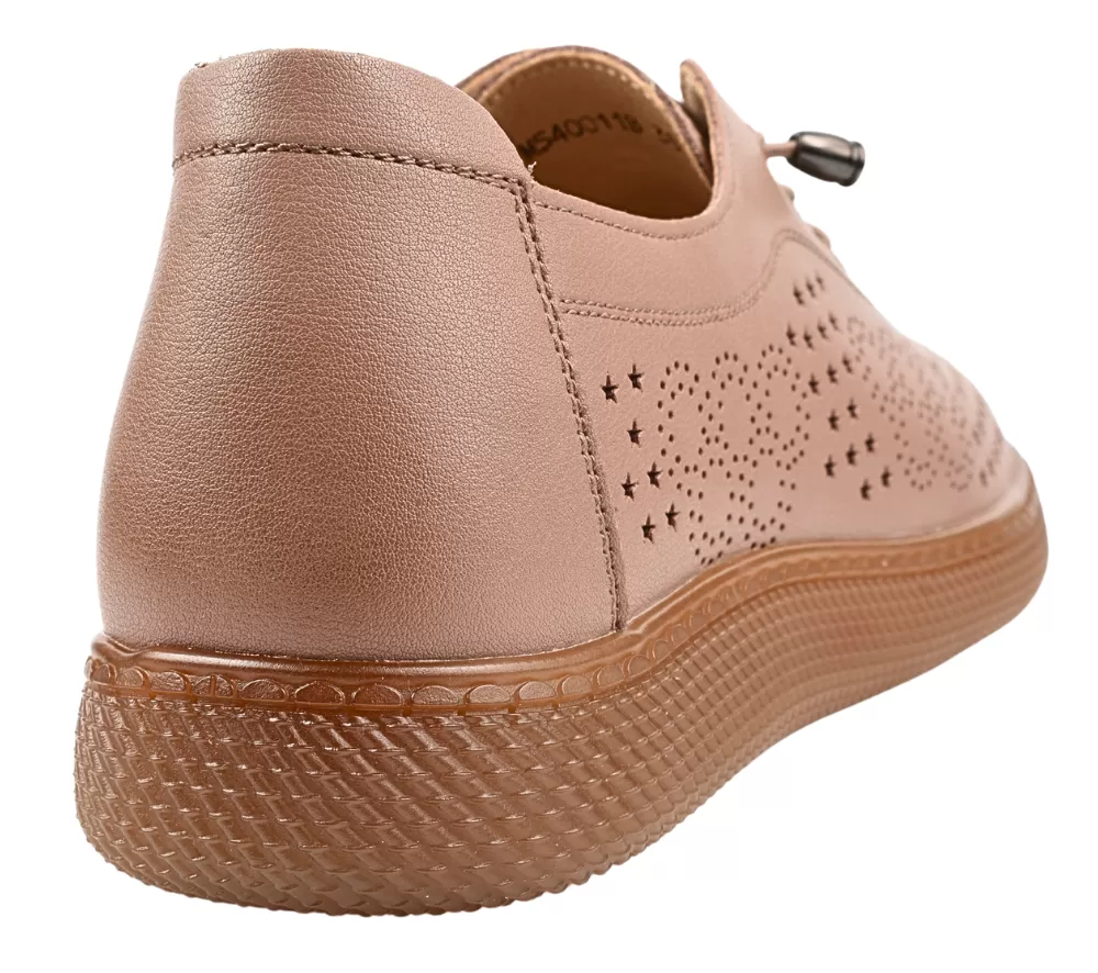 Pantofi casual, dama, PASS COLLECTION, M540011B taupe, piele naturala