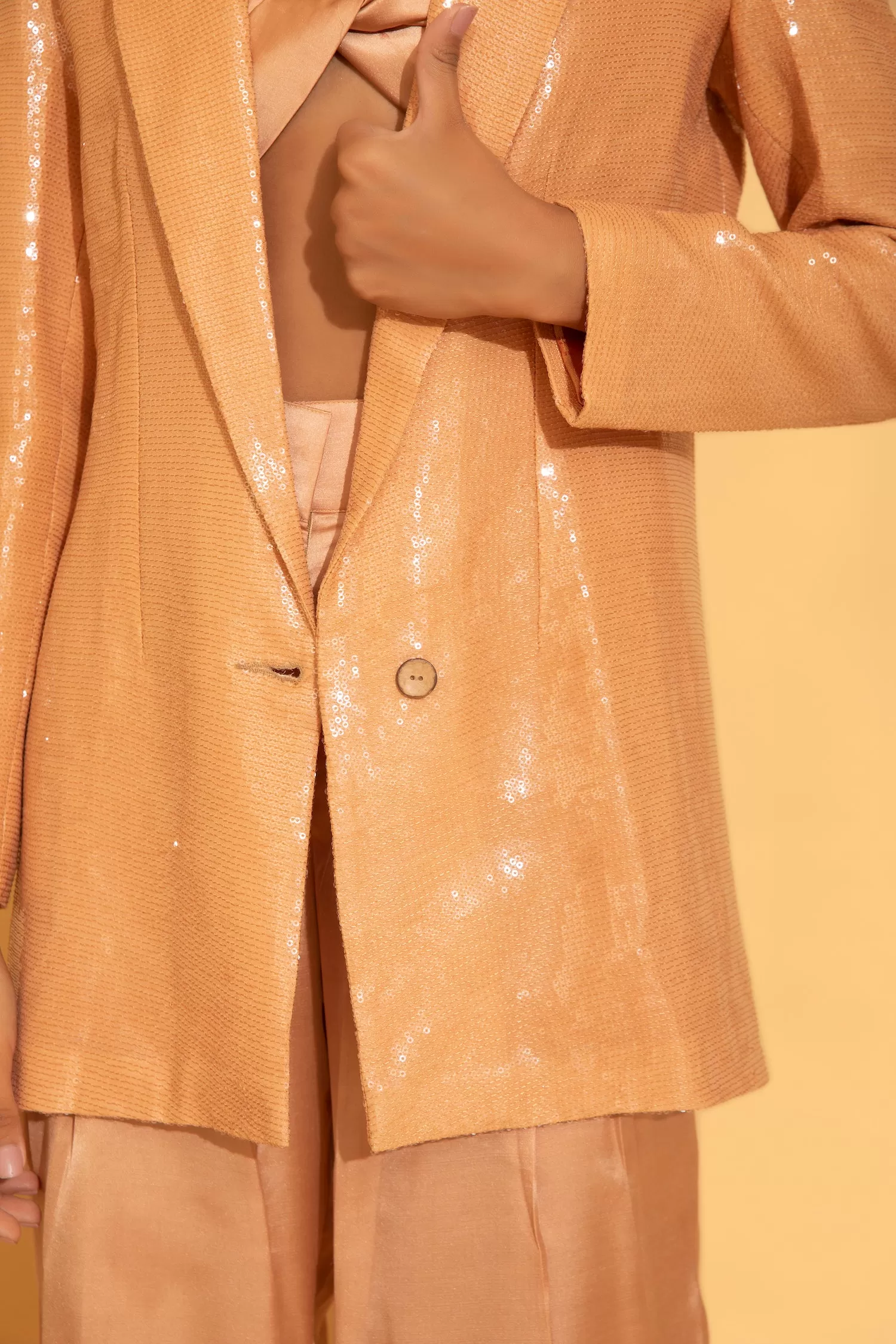 Peach Sequins Blazer