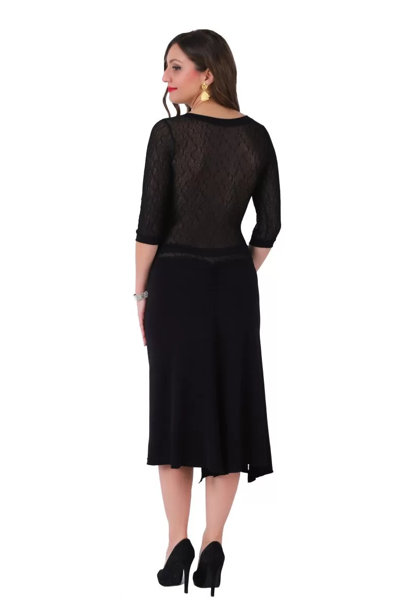 Petra Milonga Dress with Sleeves