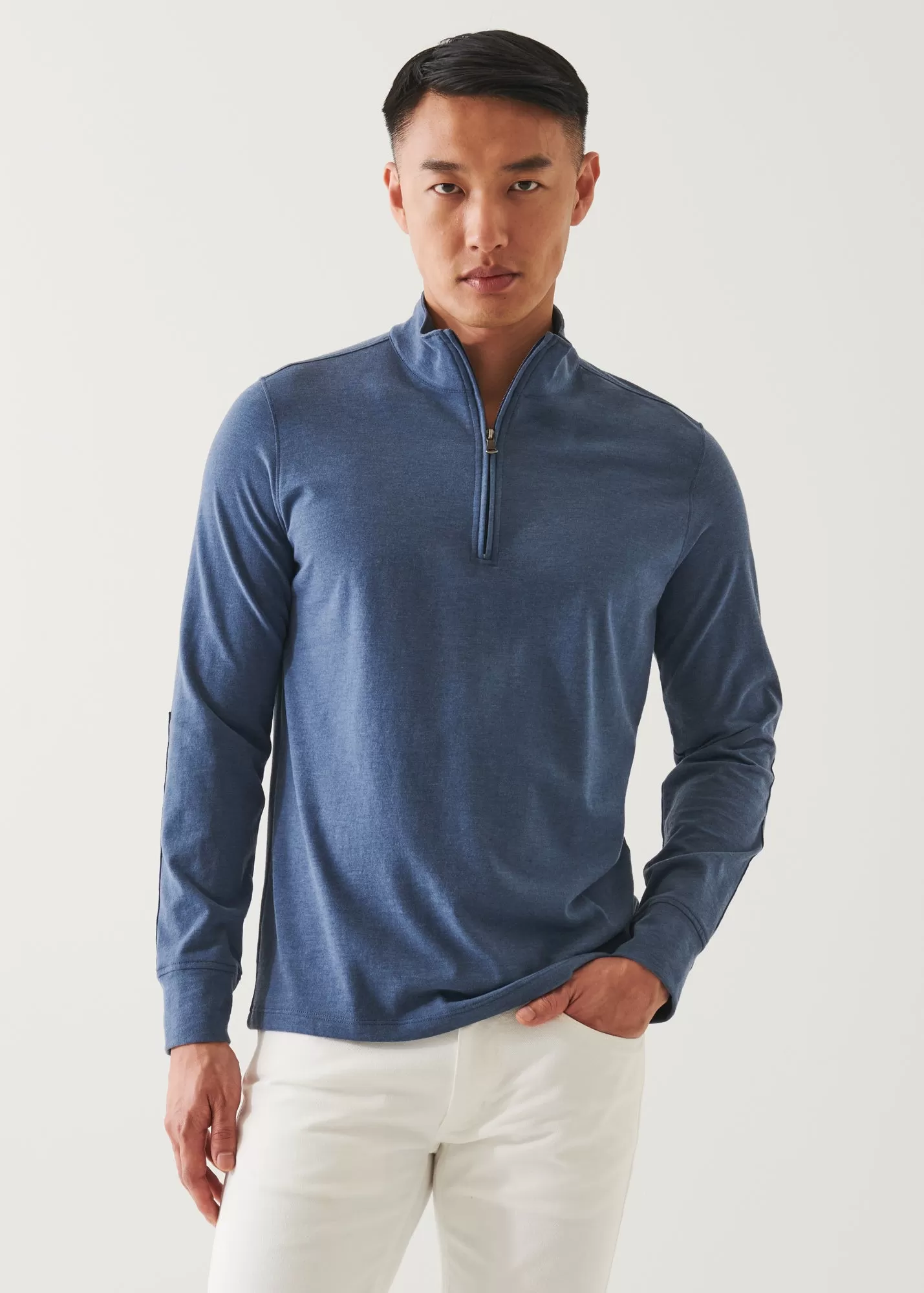 PIMA COTTON STRETCH OVERDYE QUARTER ZIP