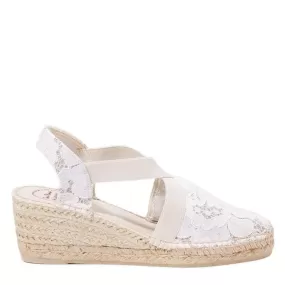 plain Cotton Blend Wedge Espadrille for Women - Terra-JA