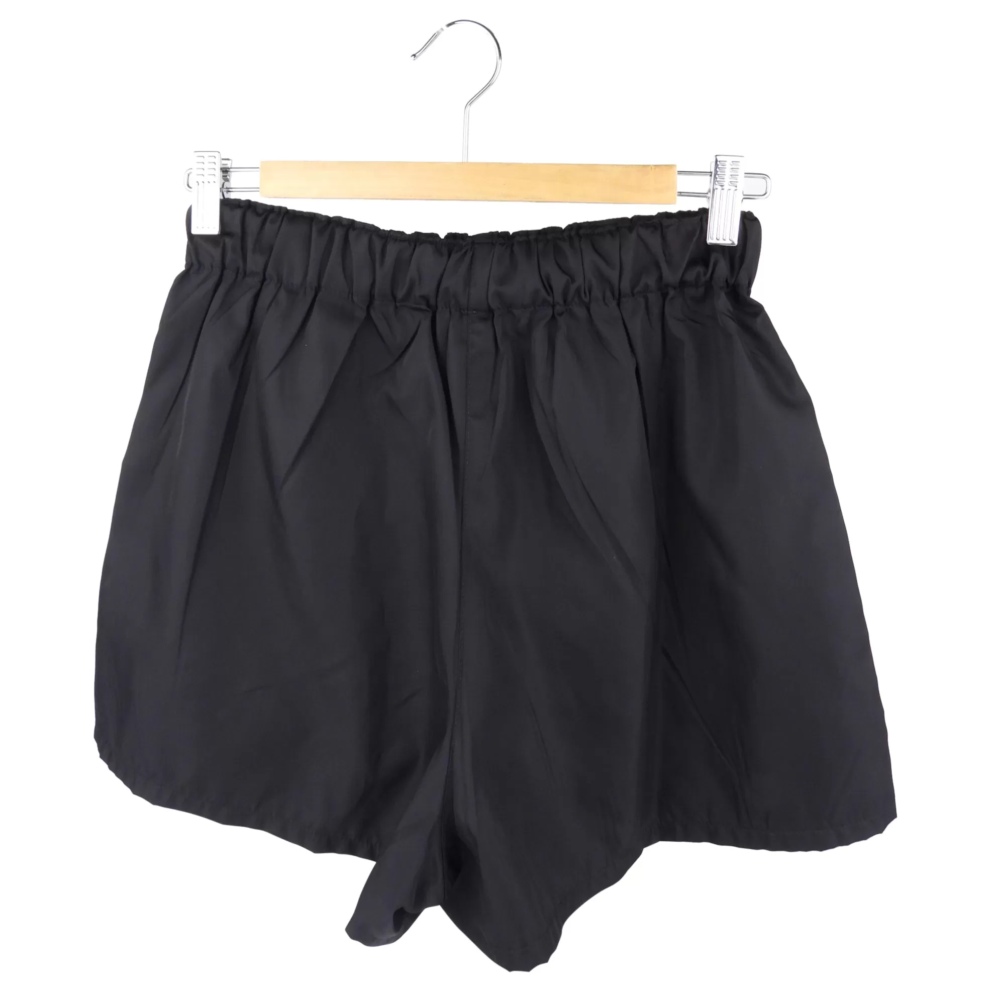 Prada Black Nylon Logo Patch Running Shorts - 40