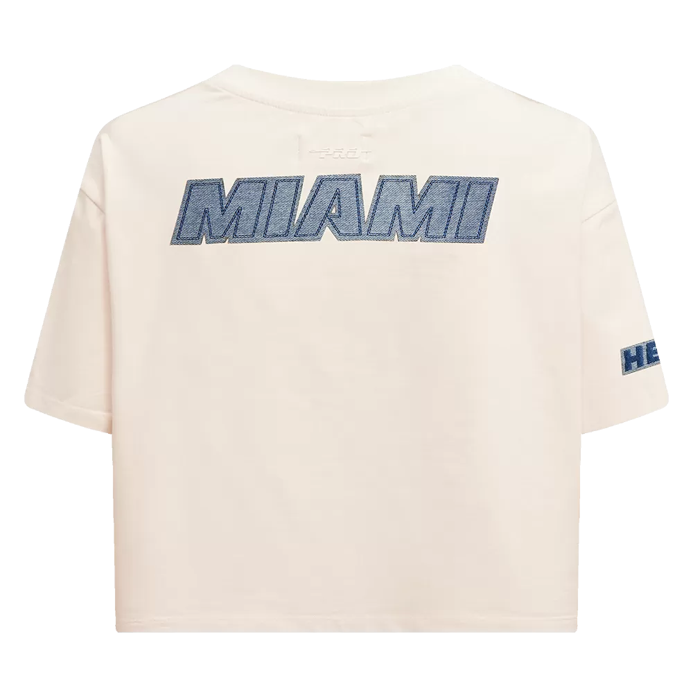 Pro Standard Miami HEAT Women's Denim Boxy Tee