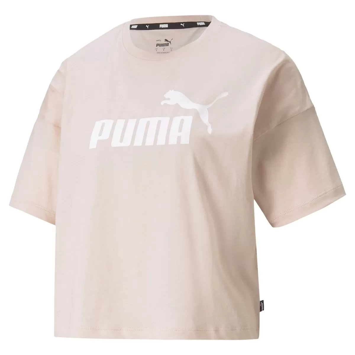 PUMA WOMEN'S ESSENTIAL PINK RELAXED CROP TEE