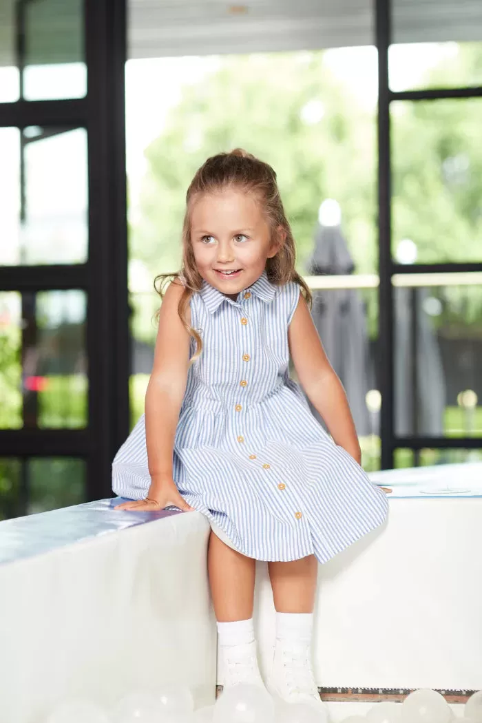 "Last Size* Milky Yacht Stripe Dress - size 5yr