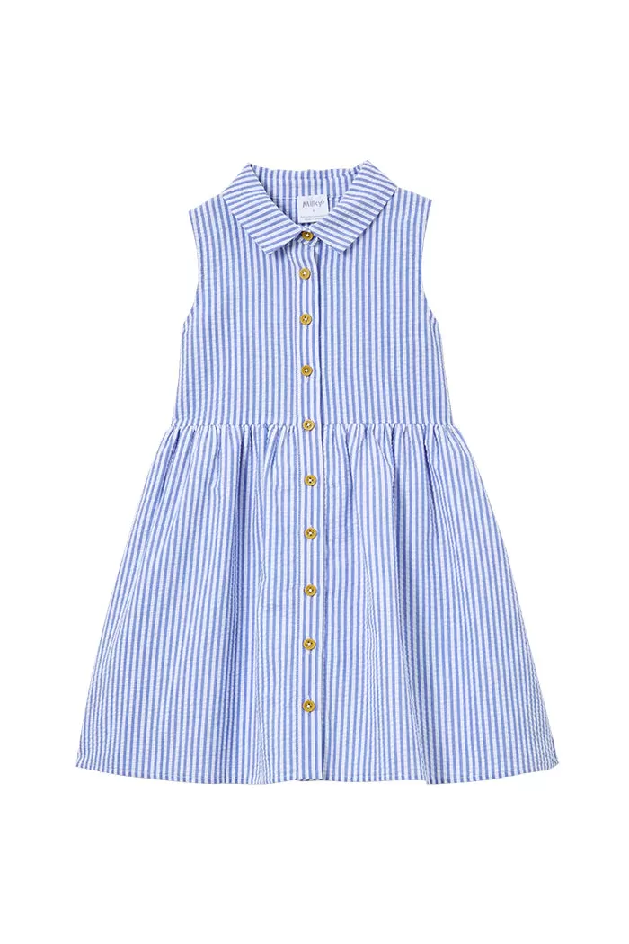 "Last Size* Milky Yacht Stripe Dress - size 5yr