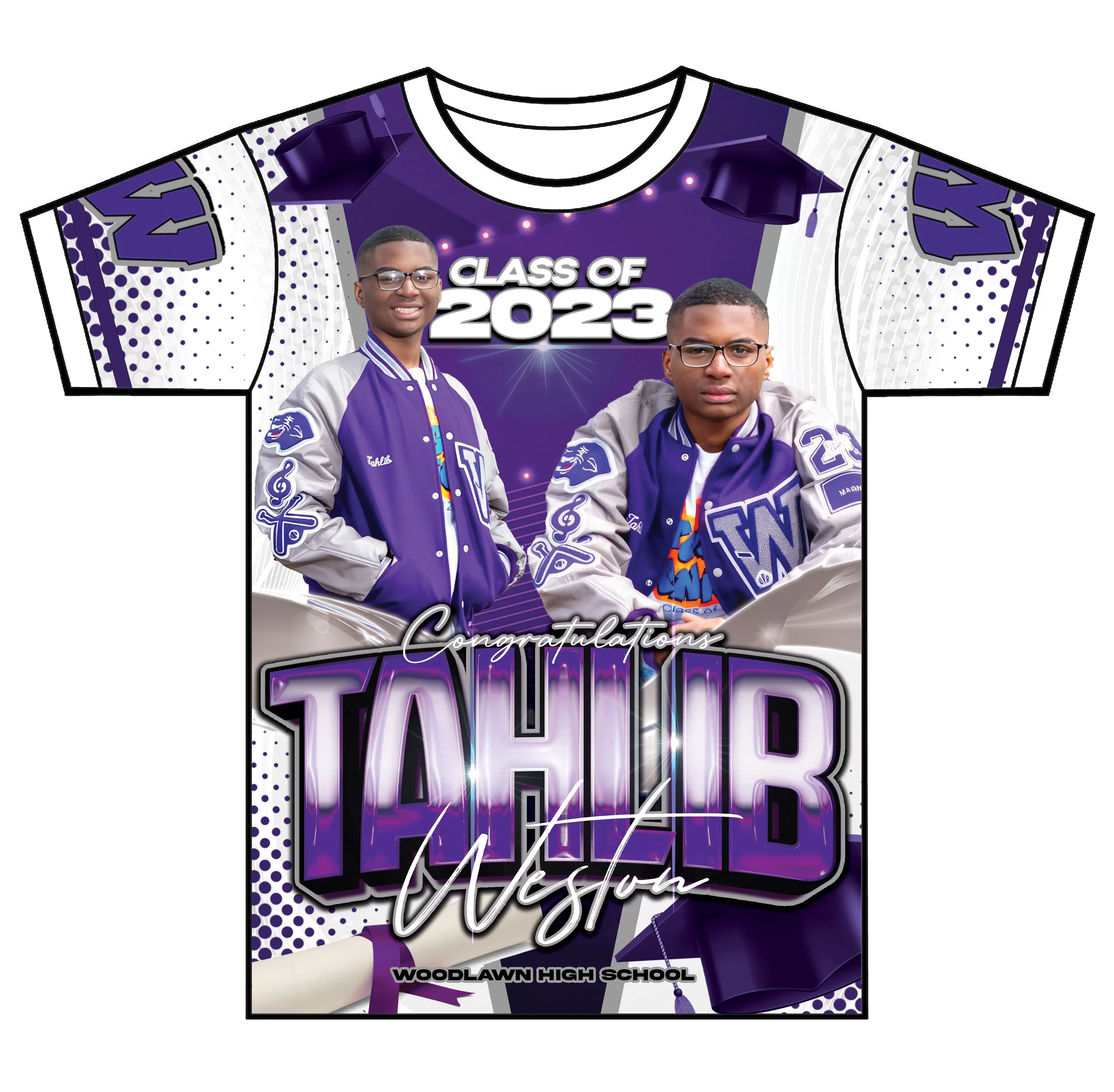 "Tahlib" Custom Designed Graduation 3D shirt