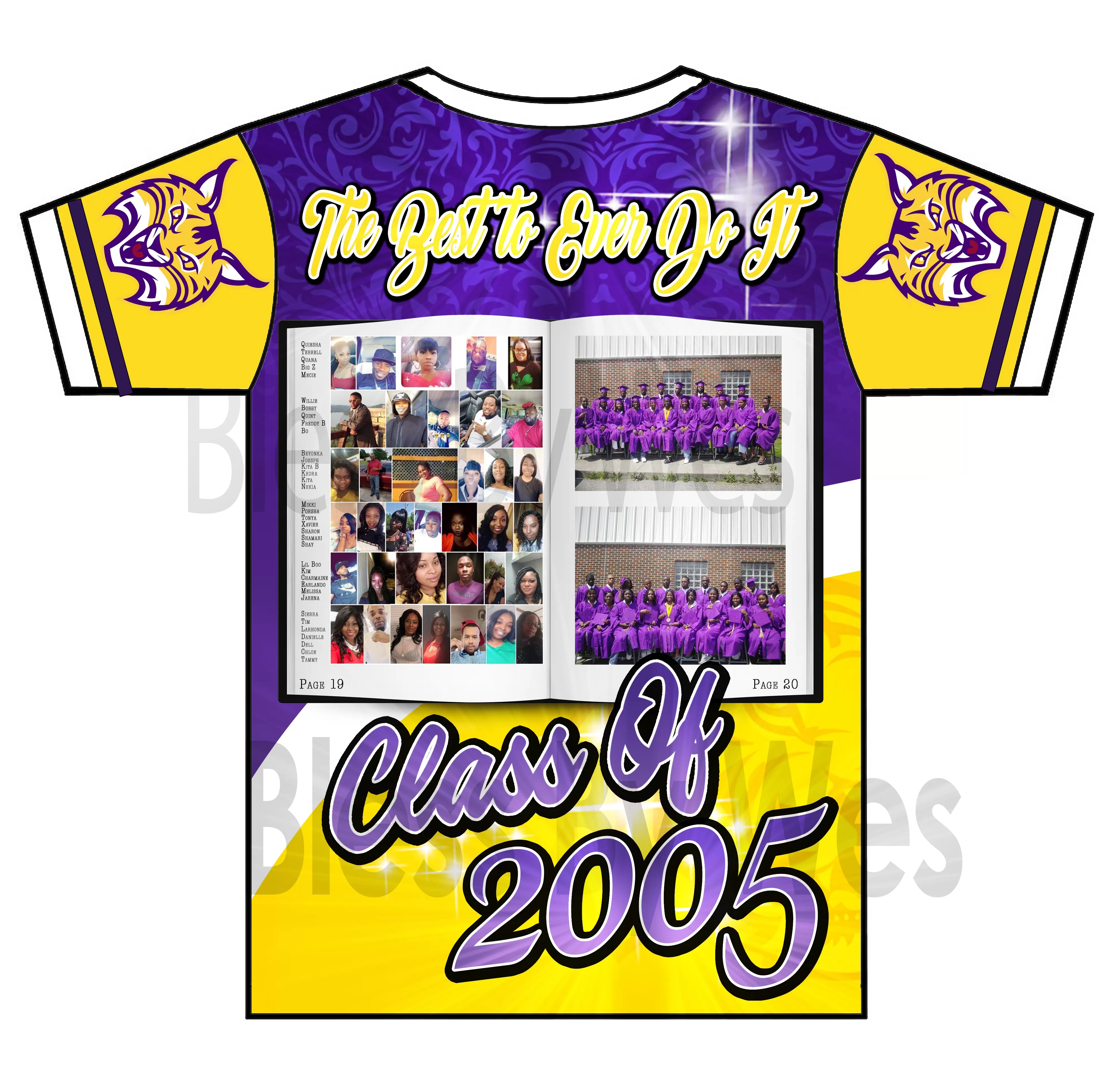 "Yearbook" Custom Designed Class Reunion 3D shirt