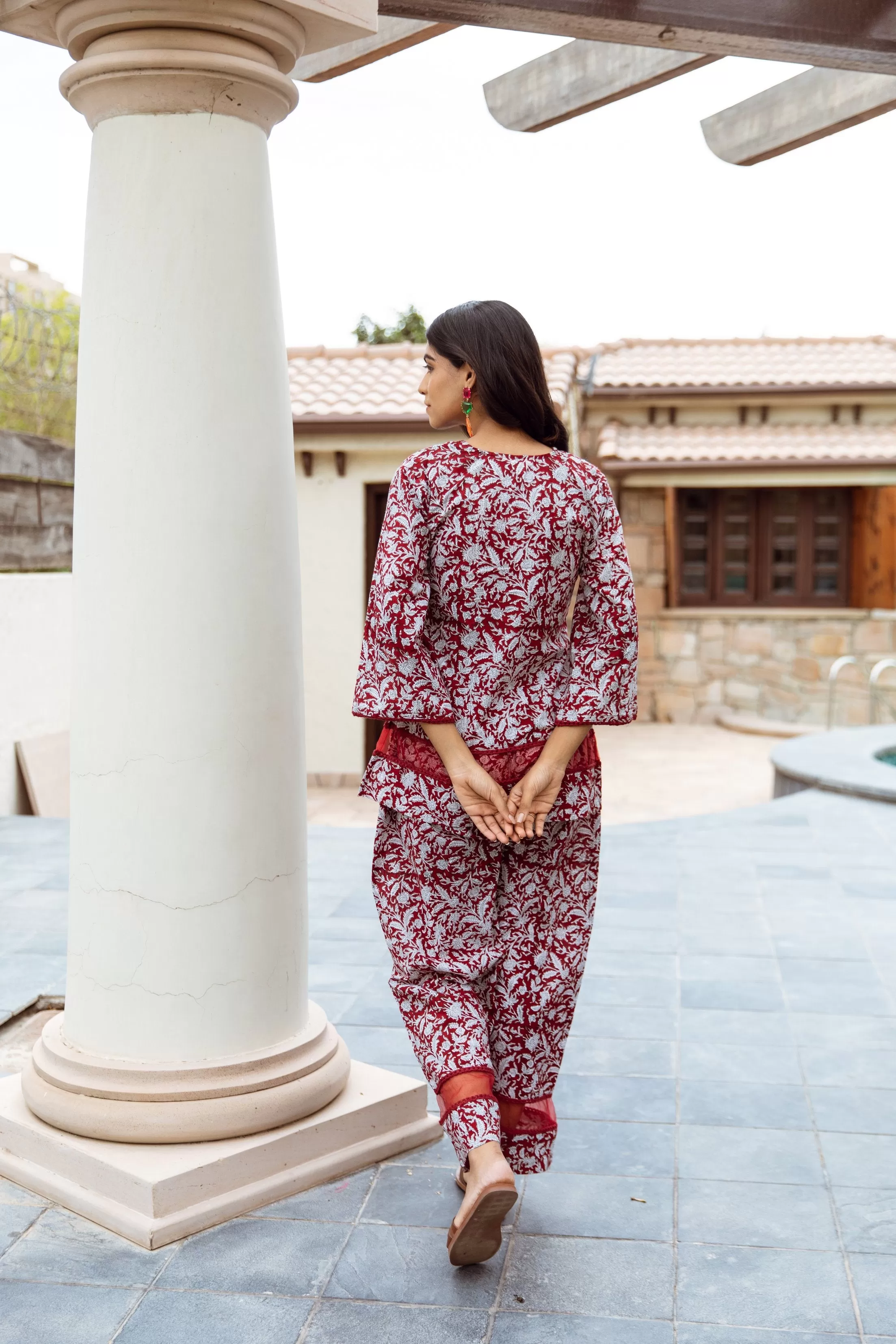 red Jaal Cotton co-ord Set