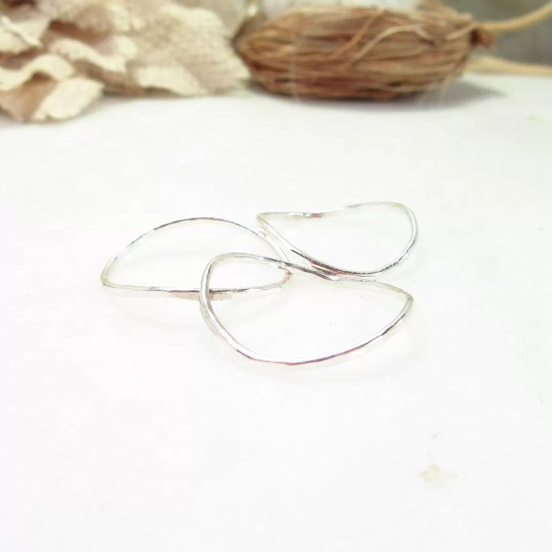 Rings Bent Hammered 1mm wide Choose Your Metal and Size