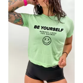 Salty Savage Ladies "Be Yourself" Retro Crop Tee