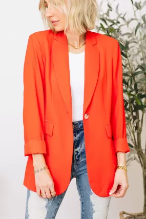 Scarlet Blaze One-Button Blazer (S-L)