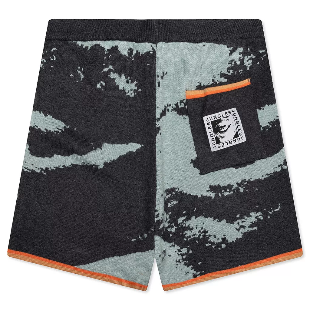 Smile Heavy Knit Shorts - Black/Blue