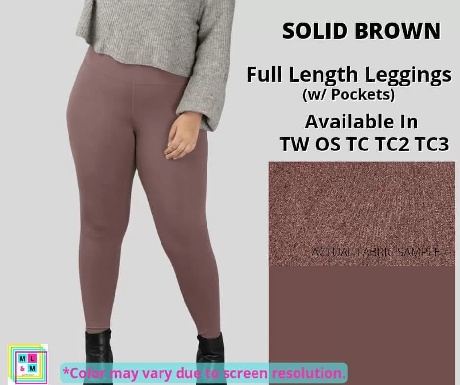 Solid Brown Full Length w/ Pockets