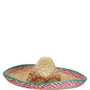 Sombrero Hat Embroidered Straw Novelty Costume  - Adult