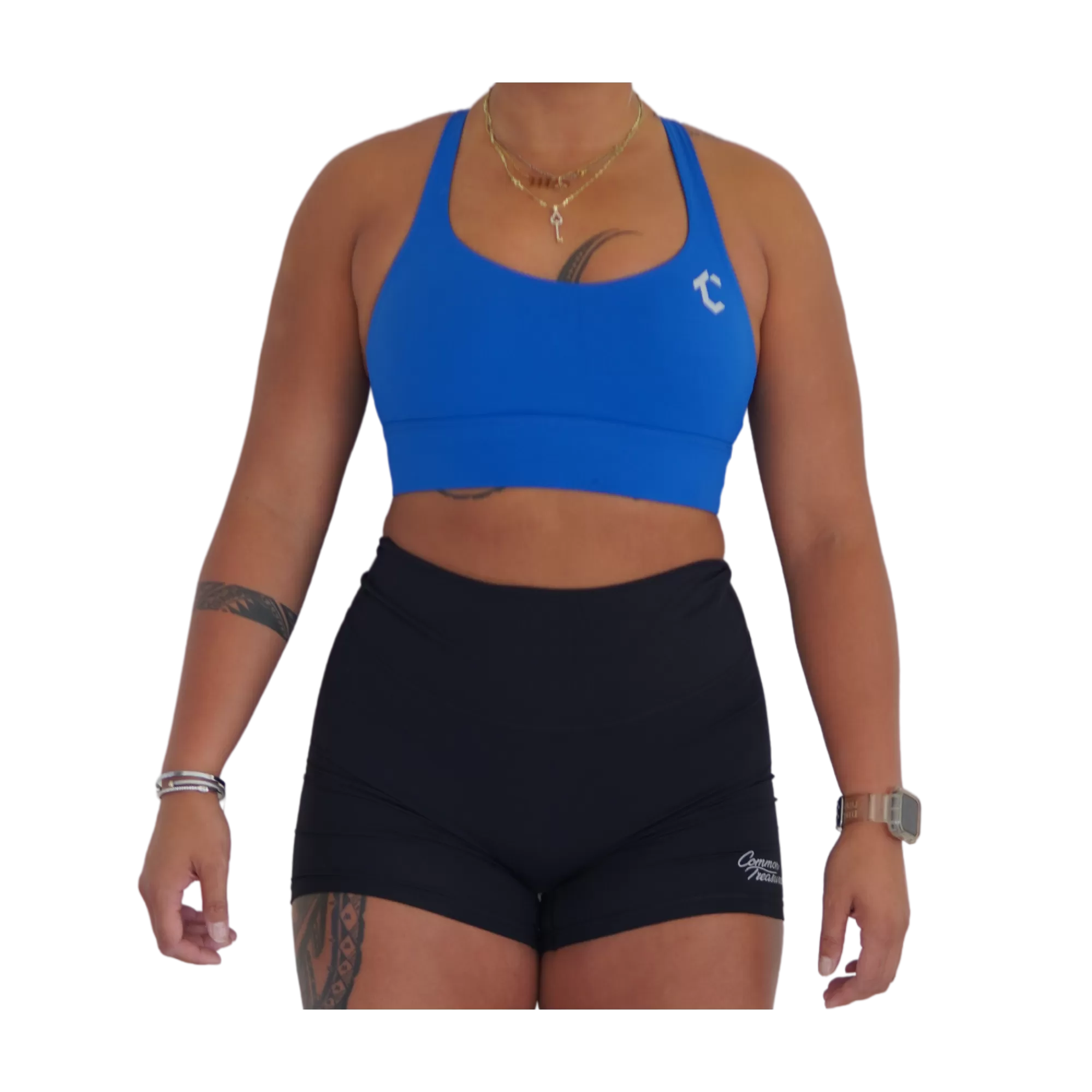 Strappy Crop Sports Bra - Royal Blue