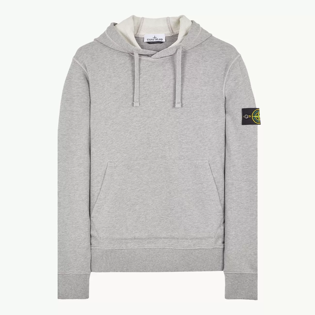 Sweatshirt Patch Hooded Terry - Melange Grey 6479