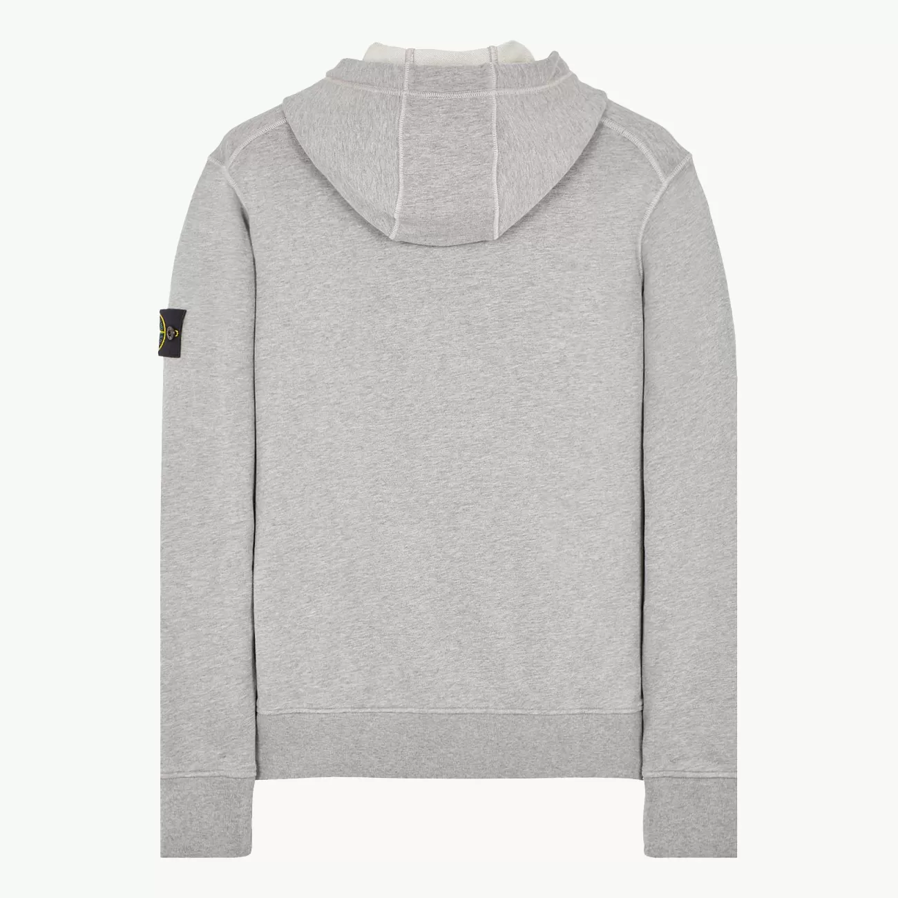 Sweatshirt Patch Hooded Terry - Melange Grey 6479