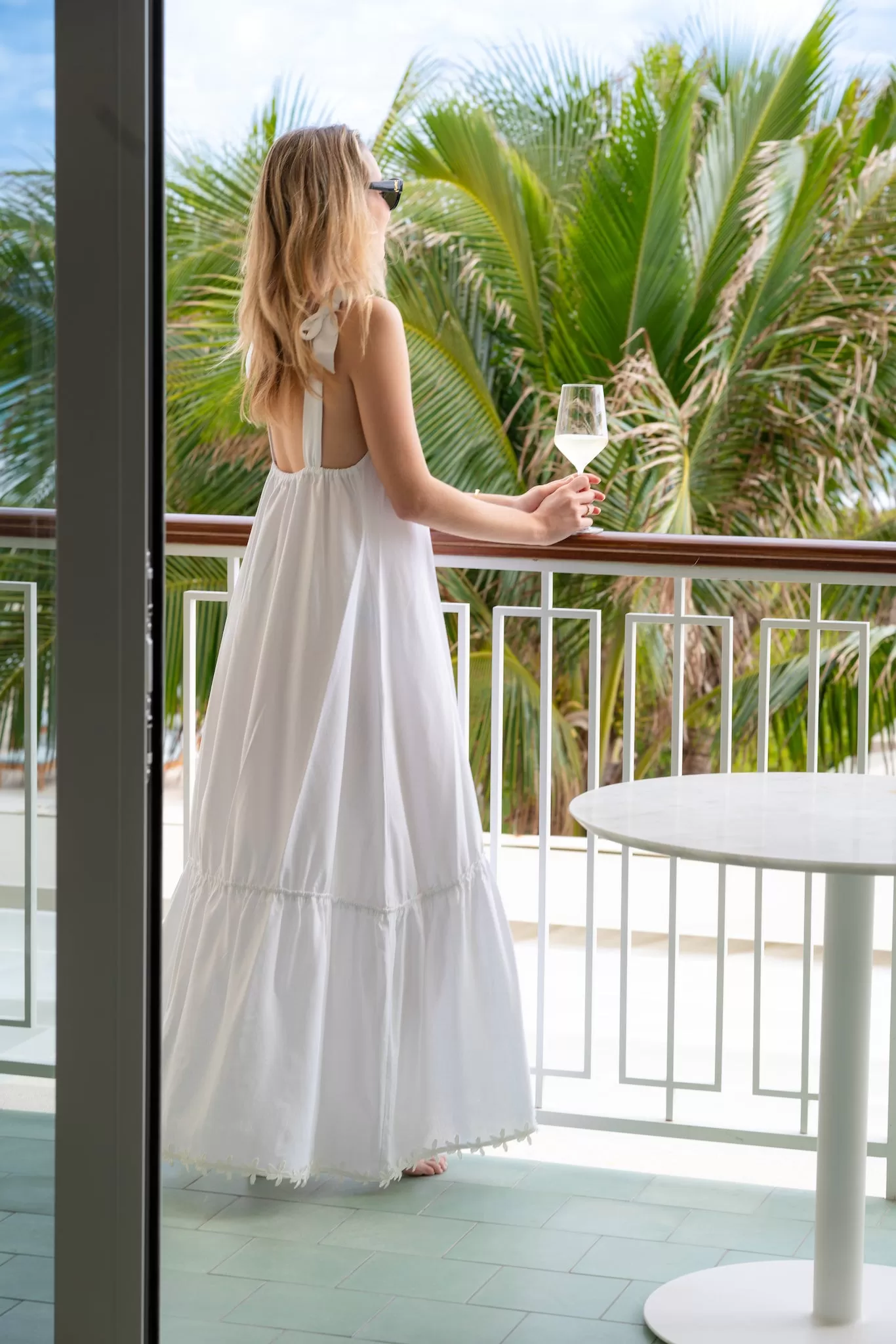 The Jetset - White Linen Vacation Dress