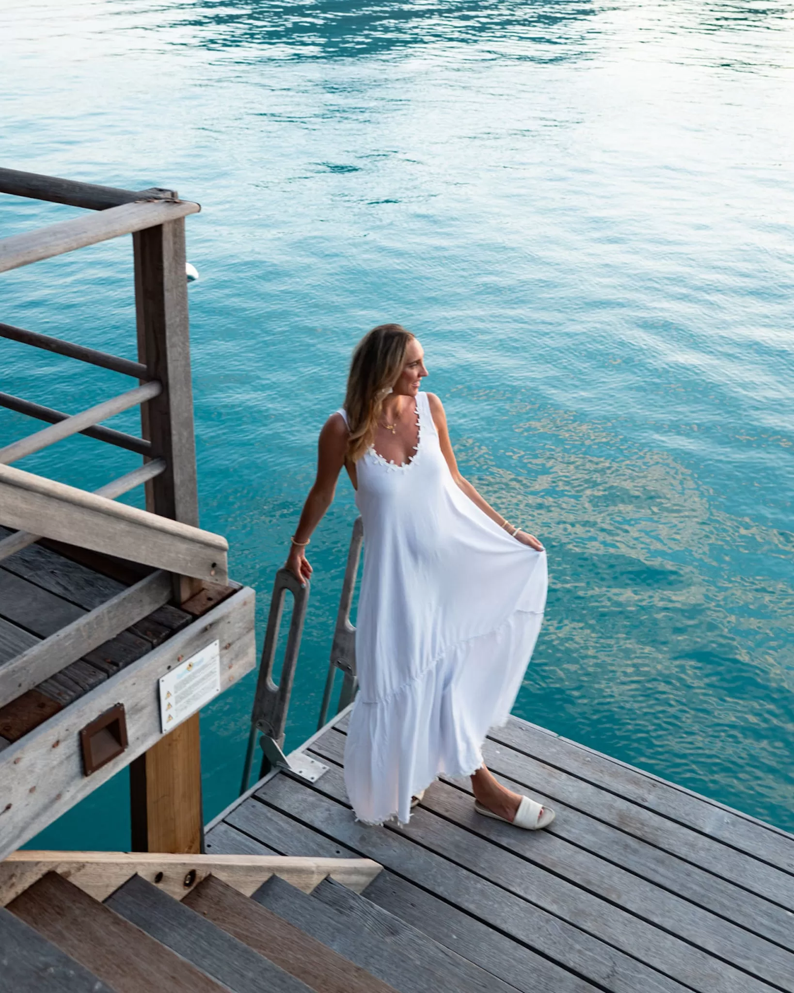 The Jetset - White Linen Vacation Dress