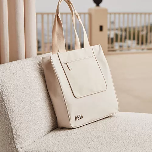 The North To South Tote in Beige