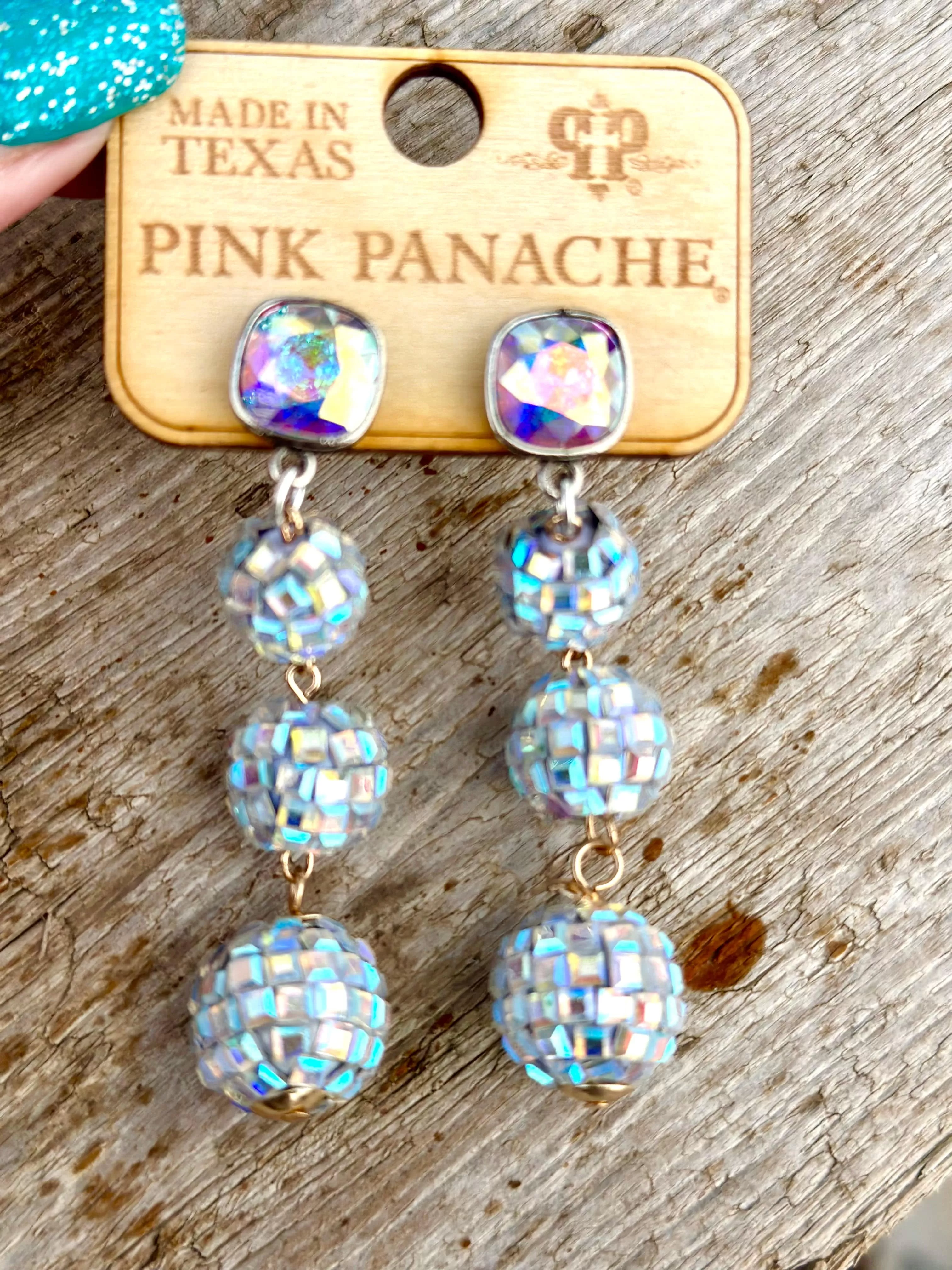 The Pink Panache Disco Ball Crystal Earring