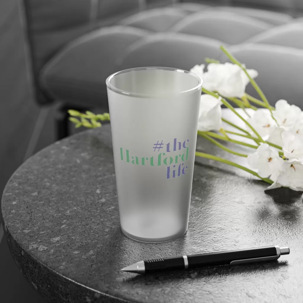 #thehartfordlife Frosted Pint Glass, 16oz