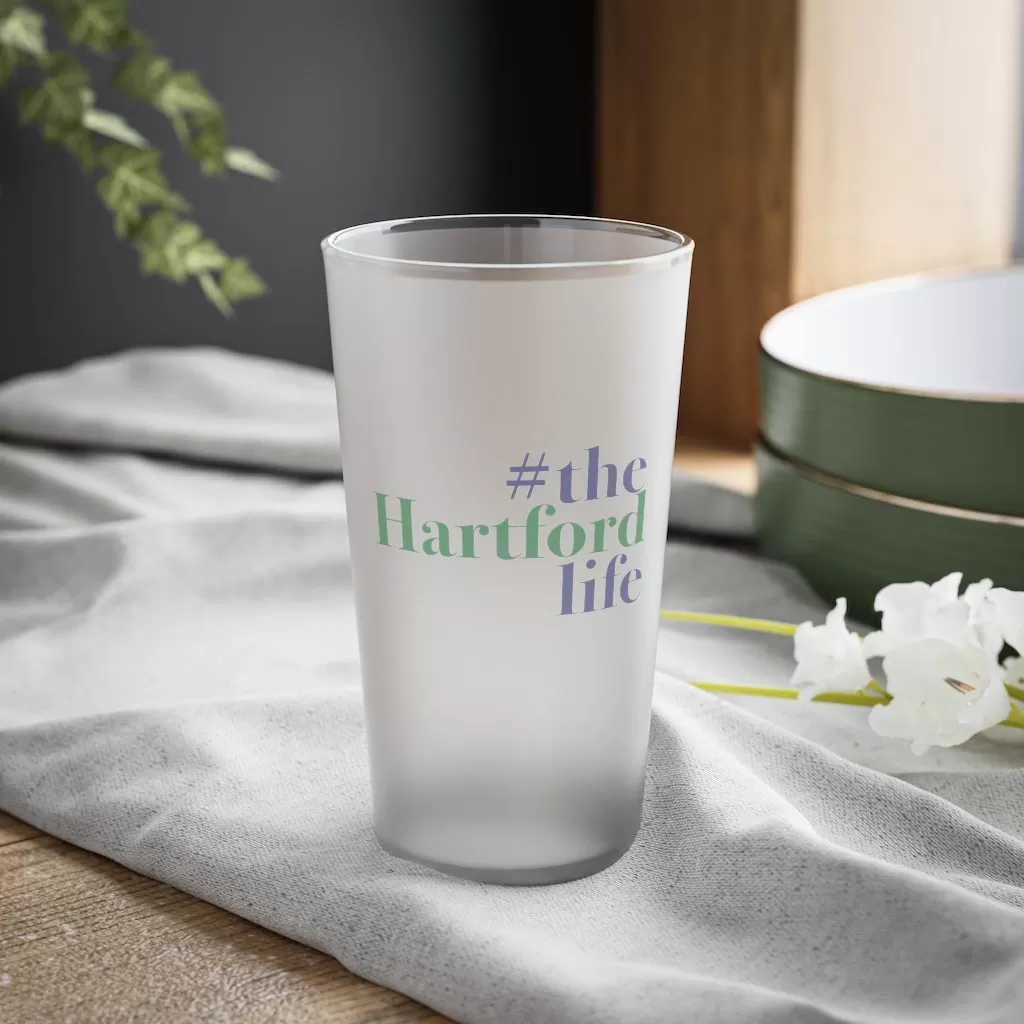 #thehartfordlife Frosted Pint Glass, 16oz