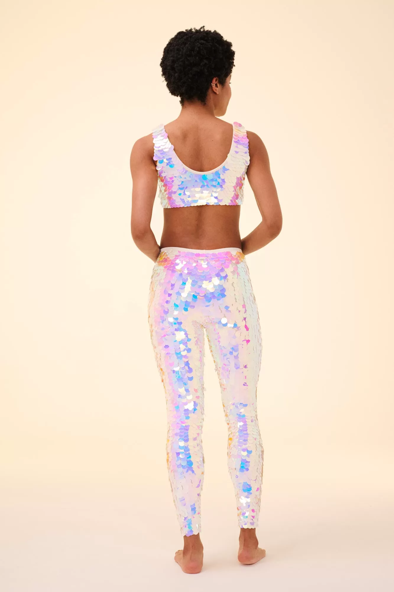 TWINKS SEQUIN CROP TOP - OPAL