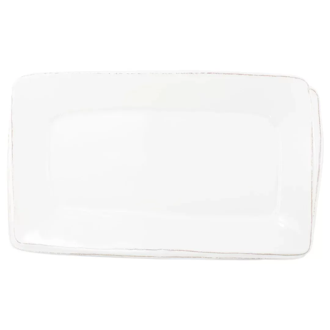 Vietri Melamine Lastra White Rectangular Platter