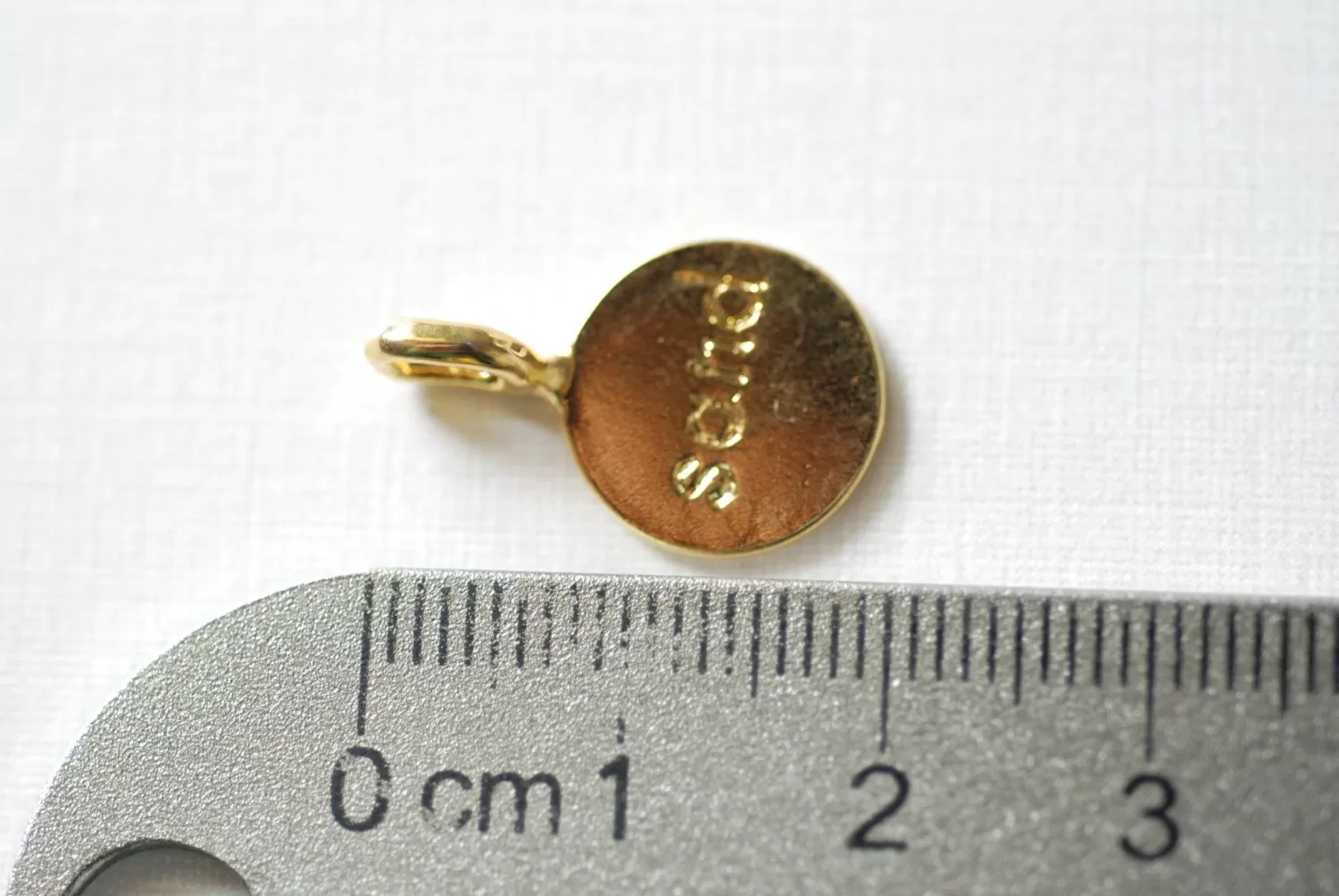 Wholesale Vermeil Gold Sand Tag - 18k gold over 925 sterling silver vermeil gold "Sand" round disc charm pendant, aloha, sand, sea